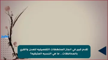 تقدم كبير في إنجاز المخططات التفصيلية للمدن والقرى بالمحافظات.. ما هي النسبة المتبقية؟